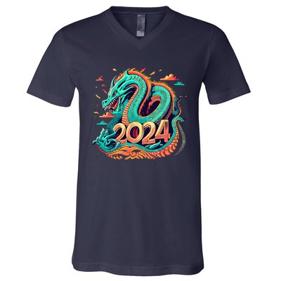 2024 Year Of The Dragon Chinese New Year 2024 V-Neck T-Shirt