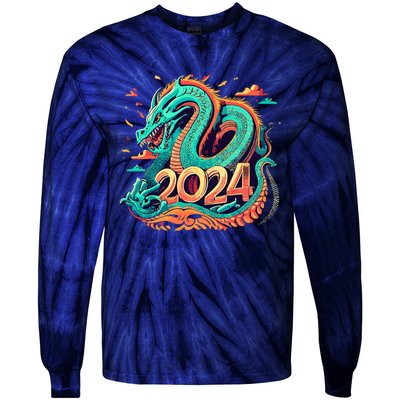 2024 Year Of The Dragon Chinese New Year 2024 Tie-Dye Long Sleeve Shirt