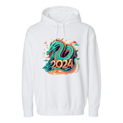 2024 Year Of The Dragon Chinese New Year 2024 Garment-Dyed Fleece Hoodie