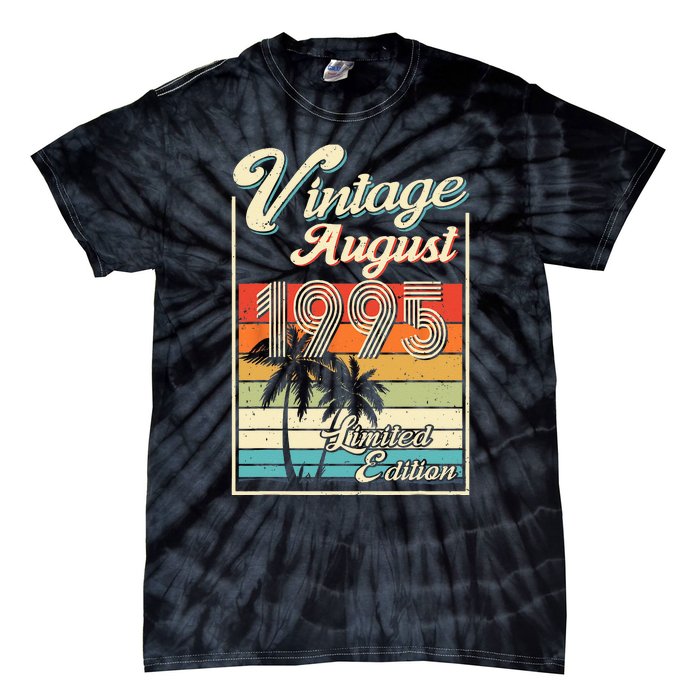 28 Year Old Vintage August 1995 Birthday Limited Tie-Dye T-Shirt