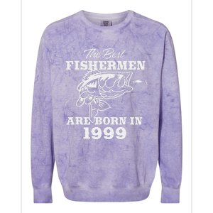 24 Year Old Fisherman Fishing 1999 24th Birthday Colorblast Crewneck Sweatshirt