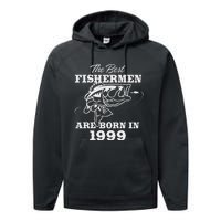 24 Year Old Fisherman Fishing 1999 24th Birthday Performance Fleece Hoodie