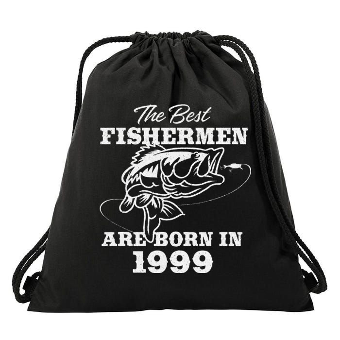 24 Year Old Fisherman Fishing 1999 24th Birthday Drawstring Bag