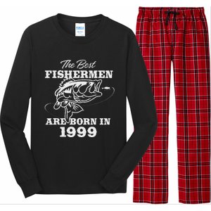 24 Year Old Fisherman Fishing 1999 24th Birthday Long Sleeve Pajama Set