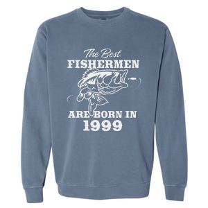 24 Year Old Fisherman Fishing 1999 24th Birthday Garment-Dyed Sweatshirt