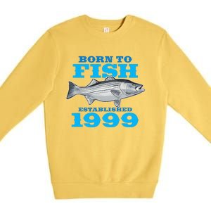 24 Year Old Fishing Fisherman 1999 24th Birthday Gift Premium Crewneck Sweatshirt