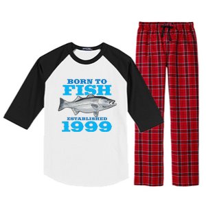 24 Year Old Fishing Fisherman 1999 24th Birthday Gift Raglan Sleeve Pajama Set