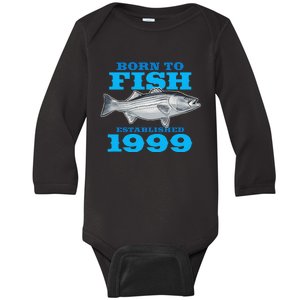 24 Year Old Fishing Fisherman 1999 24th Birthday Gift Baby Long Sleeve Bodysuit