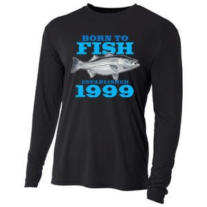 24 Year Old Fishing Fisherman 1999 24th Birthday Gift Cooling Performance Long Sleeve Crew