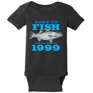 24 Year Old Fishing Fisherman 1999 24th Birthday Gift Baby Bodysuit