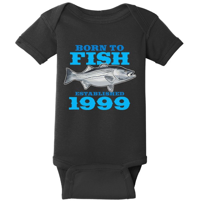 24 Year Old Fishing Fisherman 1999 24th Birthday Gift Baby Bodysuit