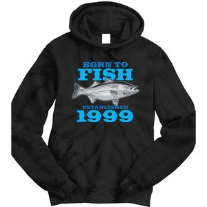 24 Year Old Fishing Fisherman 1999 24th Birthday Gift Tie Dye Hoodie