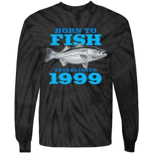 24 Year Old Fishing Fisherman 1999 24th Birthday Gift Tie-Dye Long Sleeve Shirt