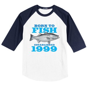 24 Year Old Fishing Fisherman 1999 24th Birthday Gift Baseball Sleeve Shirt