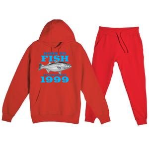 24 Year Old Fishing Fisherman 1999 24th Birthday Gift Premium Hooded Sweatsuit Set