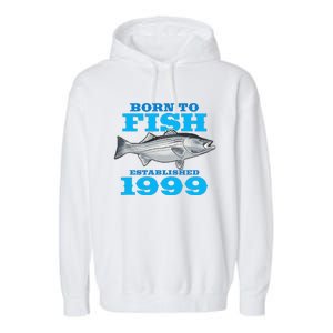 24 Year Old Fishing Fisherman 1999 24th Birthday Gift Garment-Dyed Fleece Hoodie