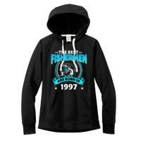 24 Year Old Vintage 1997 Fishing Fisherman 24th Birthday Women's Fleece Hoodie