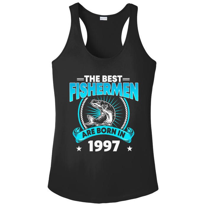 24 Year Old Vintage 1997 Fishing Fisherman 24th Birthday Ladies PosiCharge Competitor Racerback Tank