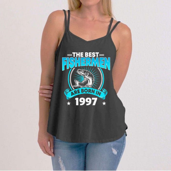 24 Year Old Vintage 1997 Fishing Fisherman 24th Birthday Women's Strappy Tank