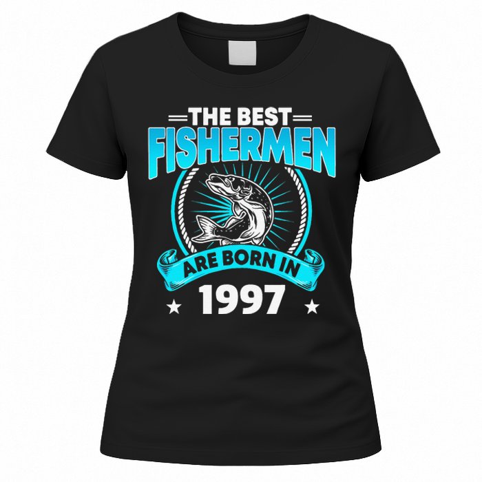 24 Year Old Vintage 1997 Fishing Fisherman 24th Birthday Women's T-Shirt