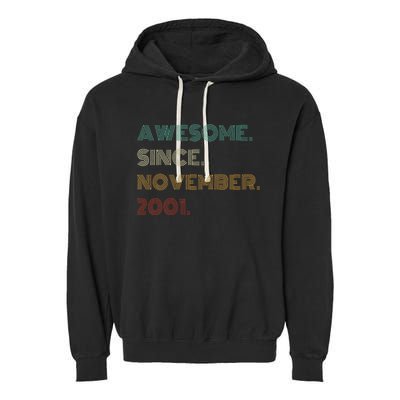 22 Years Old Awesome Since November 2001 22Nd Birthday Garment-Dyed Fleece Hoodie