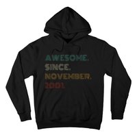 22 Years Old Awesome Since November 2001 22Nd Birthday Hoodie