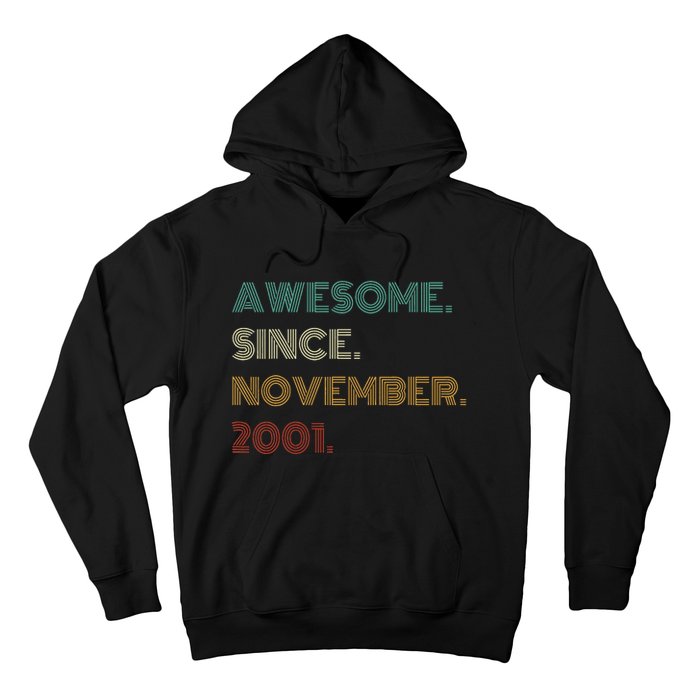 22 Years Old Awesome Since November 2001 22Nd Birthday Hoodie