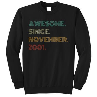 22 Years Old Awesome Since November 2001 22Nd Birthday Sweatshirt