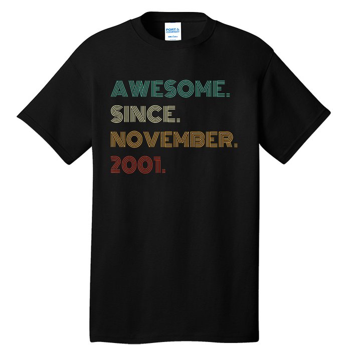 22 Years Old Awesome Since November 2001 22Nd Birthday Tall T-Shirt