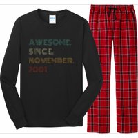 22 Years Old Awesome Since November 2001 22Nd Birthday Long Sleeve Pajama Set