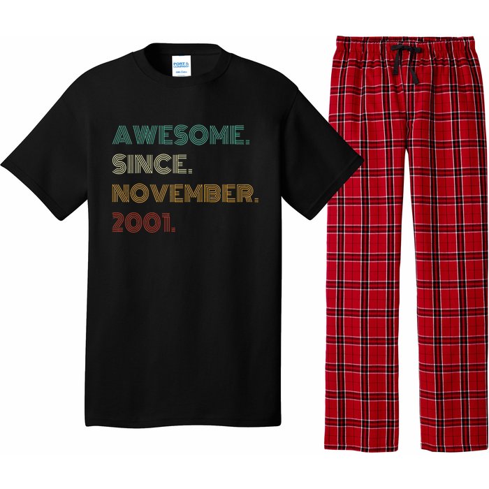 22 Years Old Awesome Since November 2001 22Nd Birthday Pajama Set