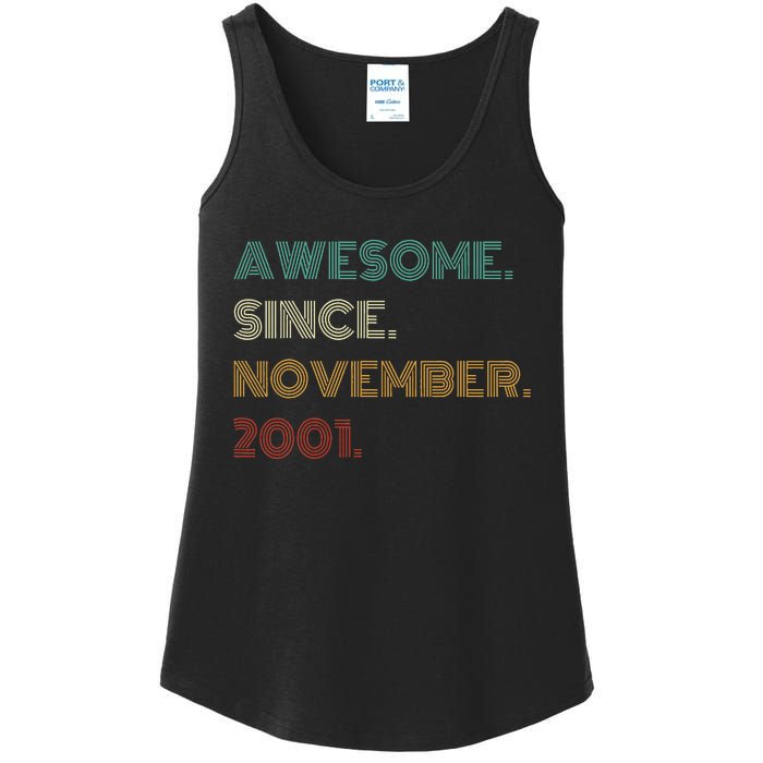 22 Years Old Awesome Since November 2001 22Nd Birthday Ladies Essential Tank