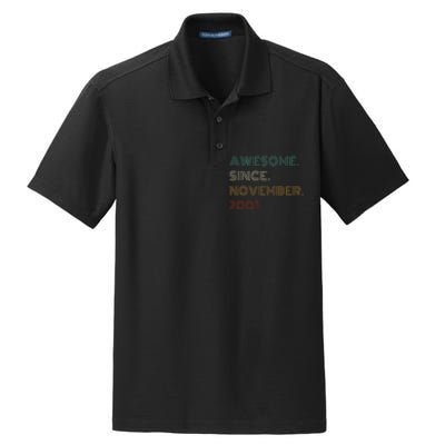 22 Years Old Awesome Since November 2001 22Nd Birthday Dry Zone Grid Polo