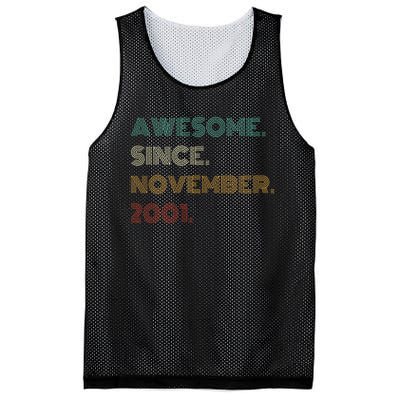 22 Years Old Awesome Since November 2001 22Nd Birthday Mesh Reversible Basketball Jersey Tank