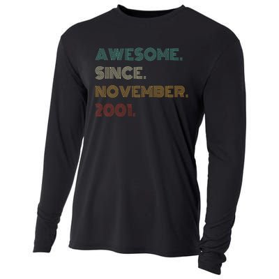 22 Years Old Awesome Since November 2001 22Nd Birthday Cooling Performance Long Sleeve Crew