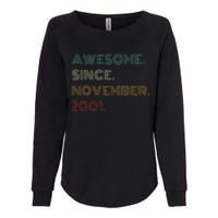 22 Years Old Awesome Since November 2001 22Nd Birthday Womens California Wash Sweatshirt