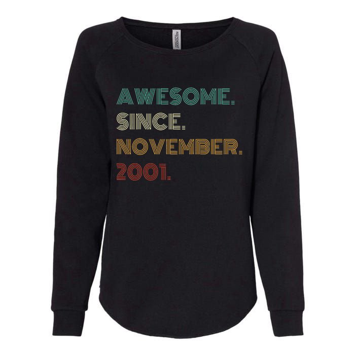 22 Years Old Awesome Since November 2001 22Nd Birthday Womens California Wash Sweatshirt