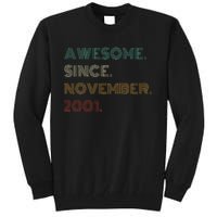 22 Years Old Awesome Since November 2001 22Nd Birthday Tall Sweatshirt