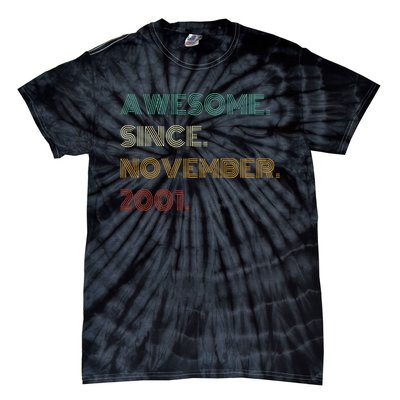 22 Years Old Awesome Since November 2001 22Nd Birthday Tie-Dye T-Shirt