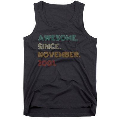 22 Years Old Awesome Since November 2001 22Nd Birthday Tank Top