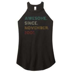 22 Years Old Awesome Since November 2001 22Nd Birthday Women's Perfect Tri Rocker Tank