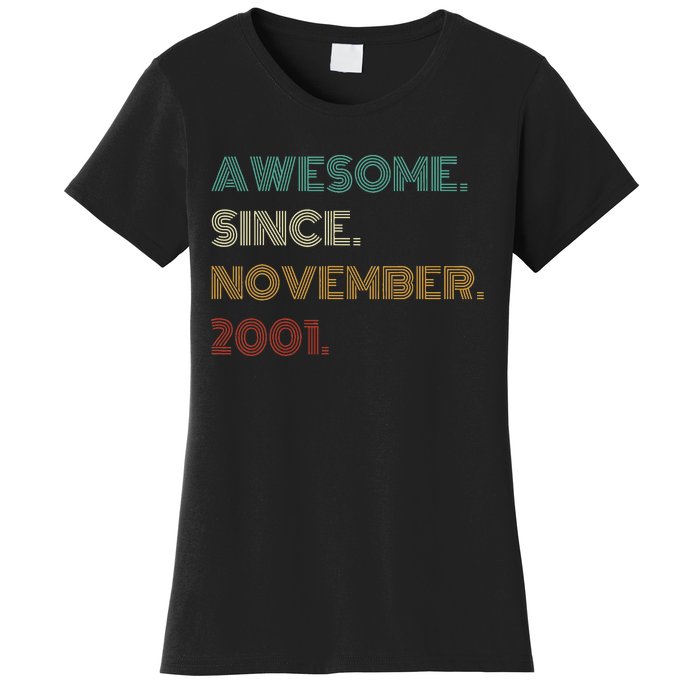 22 Years Old Awesome Since November 2001 22Nd Birthday Women's T-Shirt