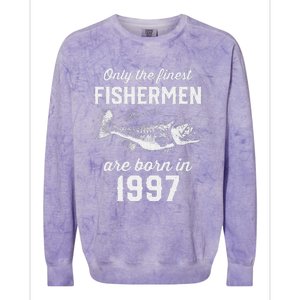 26 Year Old Fisherman Fishing 1997 26th Birthday Cute Colorblast Crewneck Sweatshirt