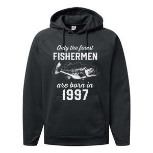 26 Year Old Fisherman Fishing 1997 26th Birthday Cute Performance Fleece Hoodie