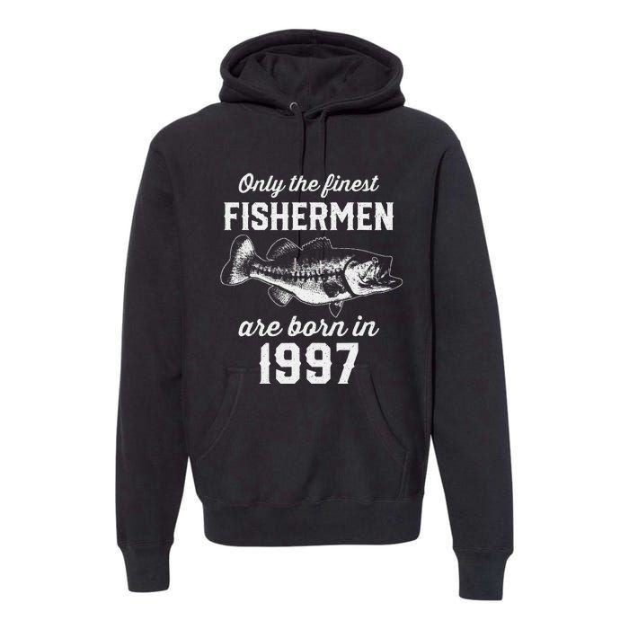 26 Year Old Fisherman Fishing 1997 26th Birthday Cute Premium Hoodie