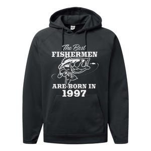 26 Year Old Fisherman Fishing 1997 26th Birthday Performance Fleece Hoodie