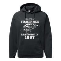 26 Year Old Fisherman Fishing 1997 26th Birthday Performance Fleece Hoodie