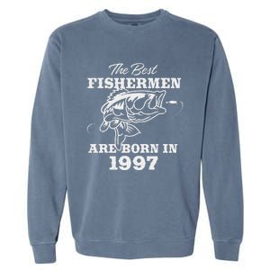 26 Year Old Fisherman Fishing 1997 26th Birthday Garment-Dyed Sweatshirt