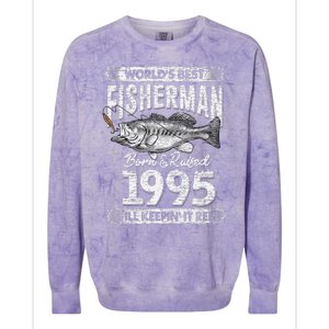 26 Years Old Fisherman Born In 1995 Fisherman 26th Birthday Colorblast Crewneck Sweatshirt