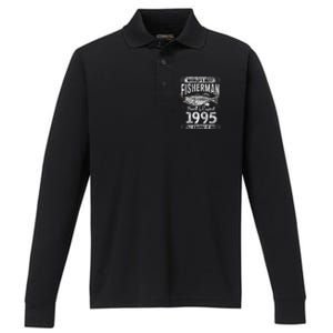 26 Years Old Fisherman Born In 1995 Fisherman 26th Birthday Performance Long Sleeve Polo